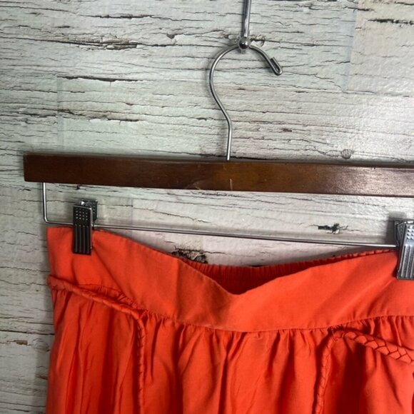 Tommy Hilfiger Orange Bubble Mini Skirt with Ruched Tie Front size medium - Picture 3 of 6
